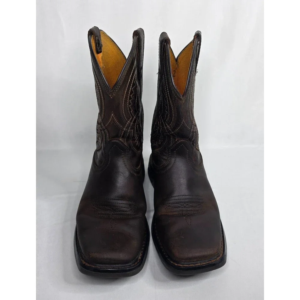 Ariat Kids WorkHog XT Coil Square Toe Western Work Boots Brown Leather Size 2